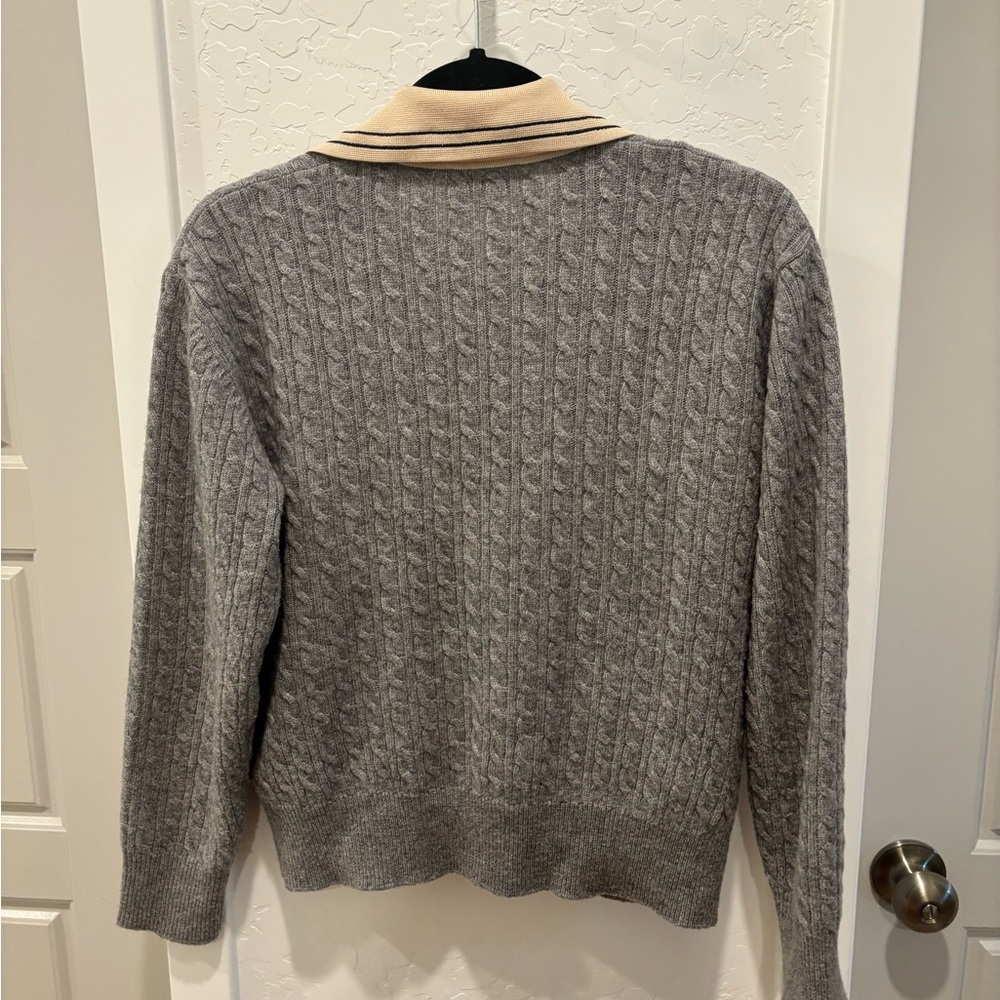 Sandro Nea Cable Knit Polo Collar Sweater - Picture 3 of 4